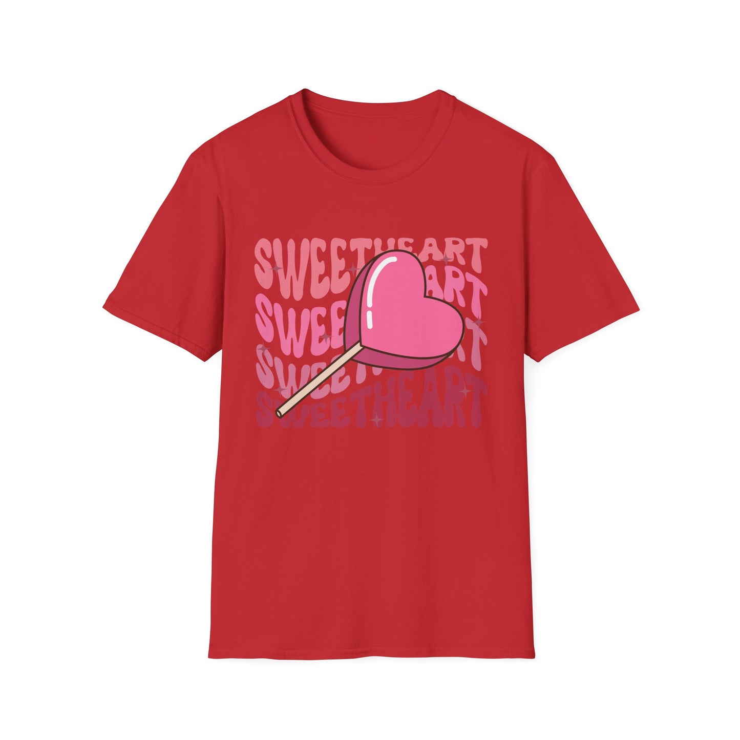 Charming Sweetheart Heart Lollipop T-Shirt - Groovy Retro Valentine's Day Gift for Her!