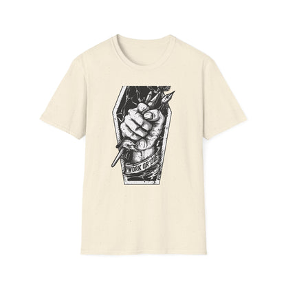 Unleash Creative Hustle: "Work or Die" Artist T-Shirt - Bold Grunge Art & Design Statement Tee