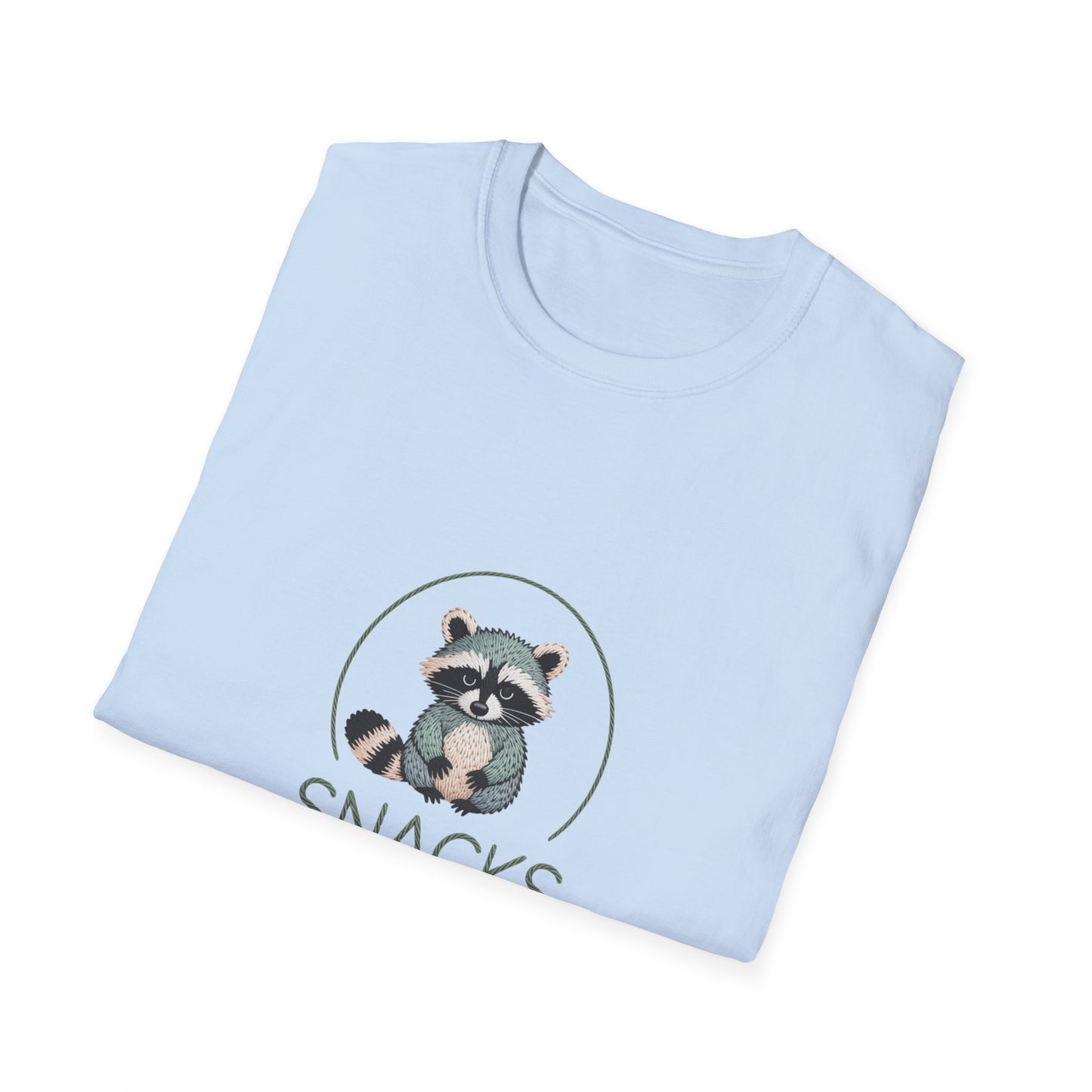 Cute Raccoon "Snacks Over Stress" T-Shirt | Hilarious Anti-Stress Foodie Tee for Ultimate Comfort & Joy
