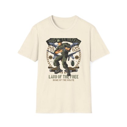 Epic American Soldier "This We'll Defend" T-Shirt | Vintage 1965 Military Veteran Patriot USA Tee