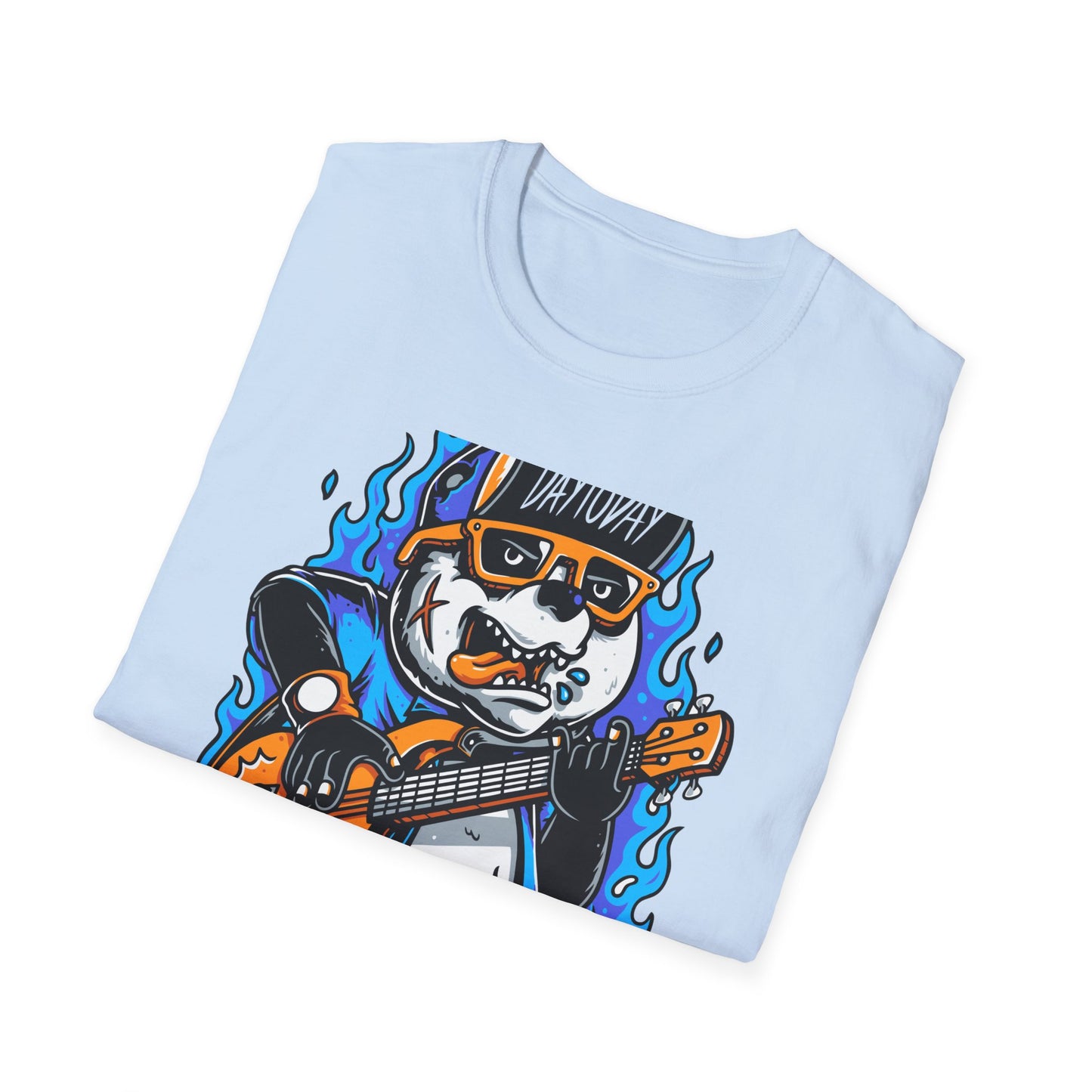 Epic Punk Rock Panda Guitar T-Shirt - Cool Musician Graphic Tee for Men & Women | Vibrant Streetwear Top