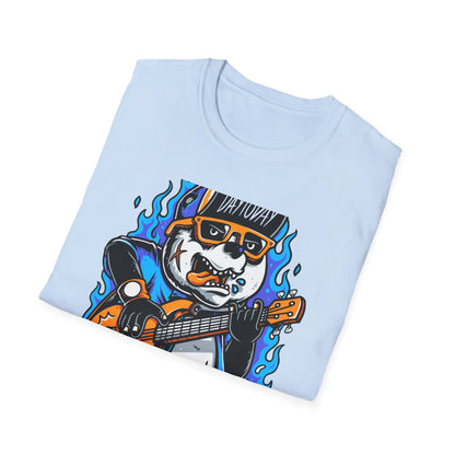 Epic Punk Rock Panda Guitar T-Shirt - Cool Musician Graphic Tee for Men & Women | Vibrant Streetwear Top