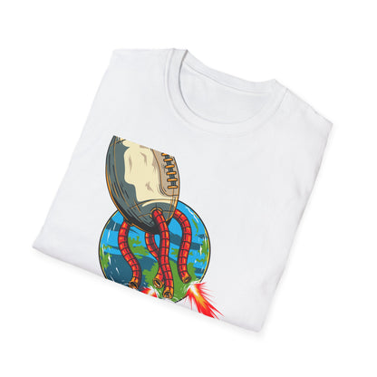 Epic Football Rocket Launch T-Shirt - Dynamic Sports & Sci-Fi Fan Apparel