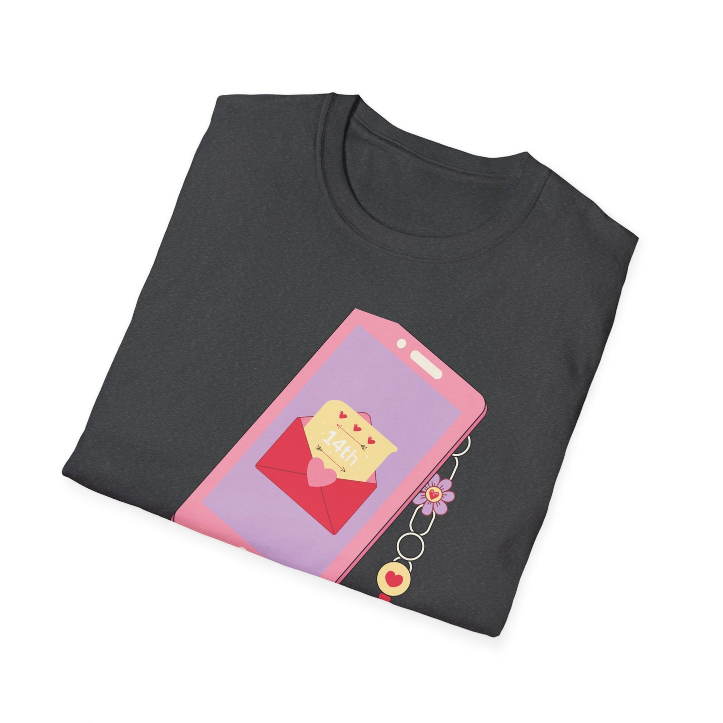 Sweet 'Call Me' Valentine's Day T-Shirt | Retro Love Letter Phone Tee | Adorable Romantic Gift for Her & Him