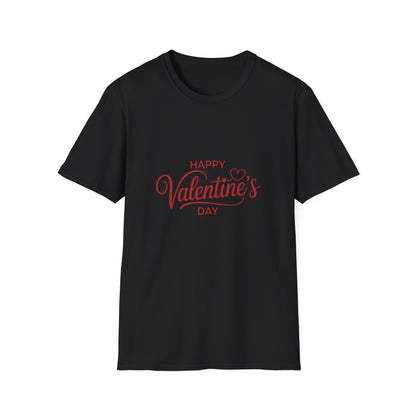 Celebrate Love: Happy Valentine's Day T-Shirt | Romantic Script Heart Design Tee for Sweethearts | Perfect Gift