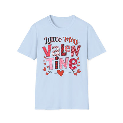 Charming Little Miss Valentine T-Shirt | Girls' Trendy Mixed Pattern Heart Day Tee