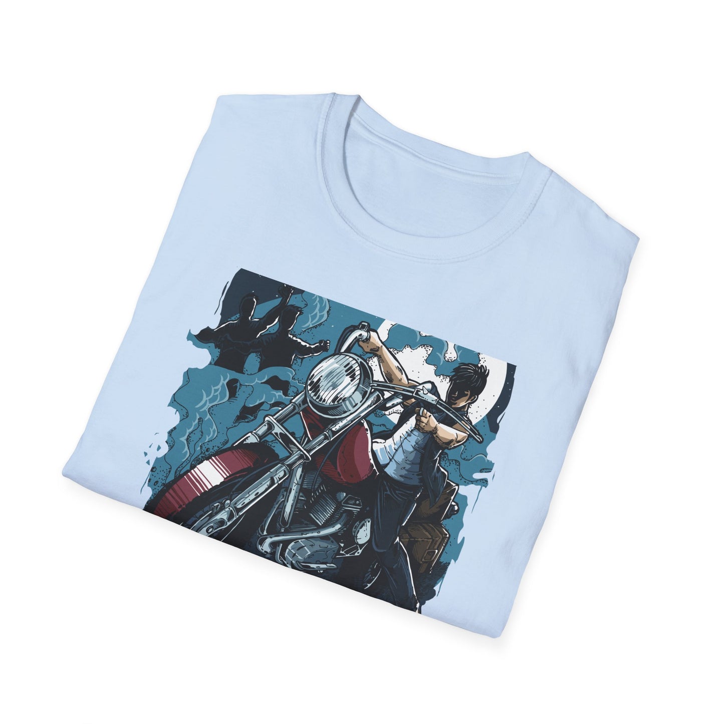 Epic Zombie Apocalypse Hunter T-Shirt - Fearless Biker Survival Horror Tee for Gamers & Fans - Thrilling Crossbow Rider Design