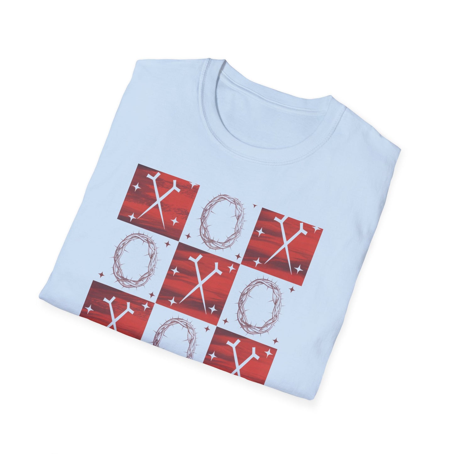 Meaningful Christian 'Original Love Letters' T-Shirt | Unique Cross & Crown of Thorns Design - Faith Tic-Tac-Toe Apparel