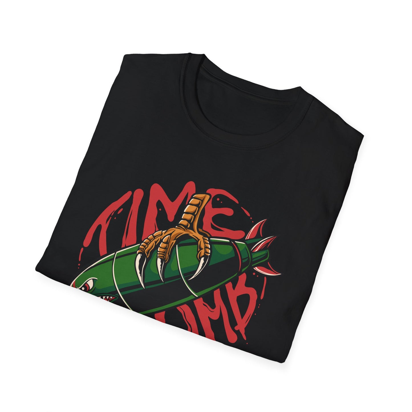 Bold Time Bomb Shark Missile T-Shirt | Edgy Tattoo Style Graphic Tee | Unleash Your Unique Statement