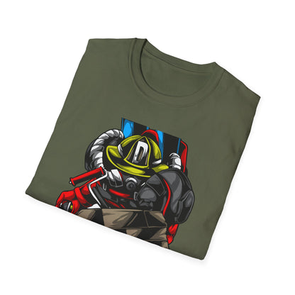Epic Firefighter Hero T-Shirt | Fearless Urban Art Tee for First Responders & Protectors