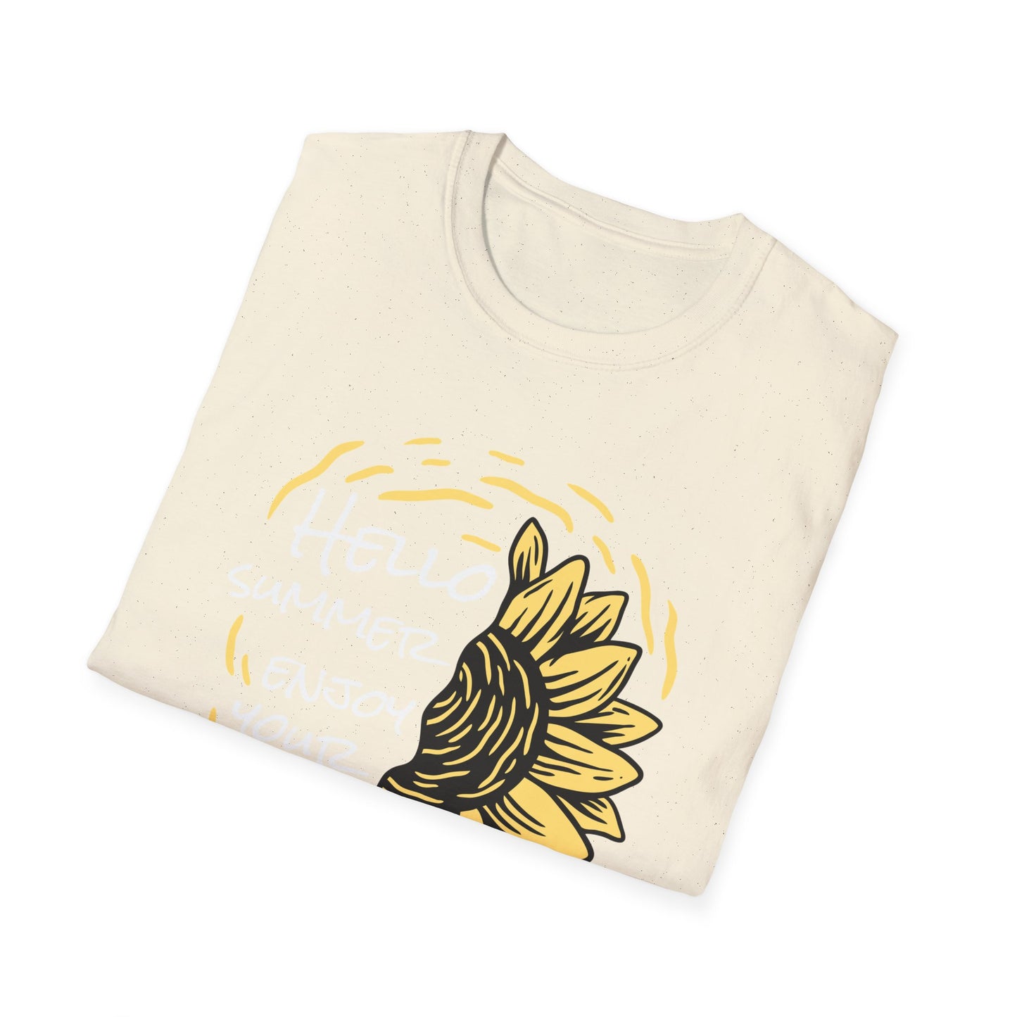 Radiant Half Sunflower T-Shirt | Unique Hand-Drawn Floral Tee for Sunny Vibes & Nature Lovers