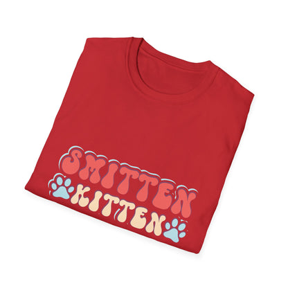 Adorable Smitten Kitten T-Shirt | Groovy Retro Paw Print Cat Lover Tee | Trendy Pet Mom Gift