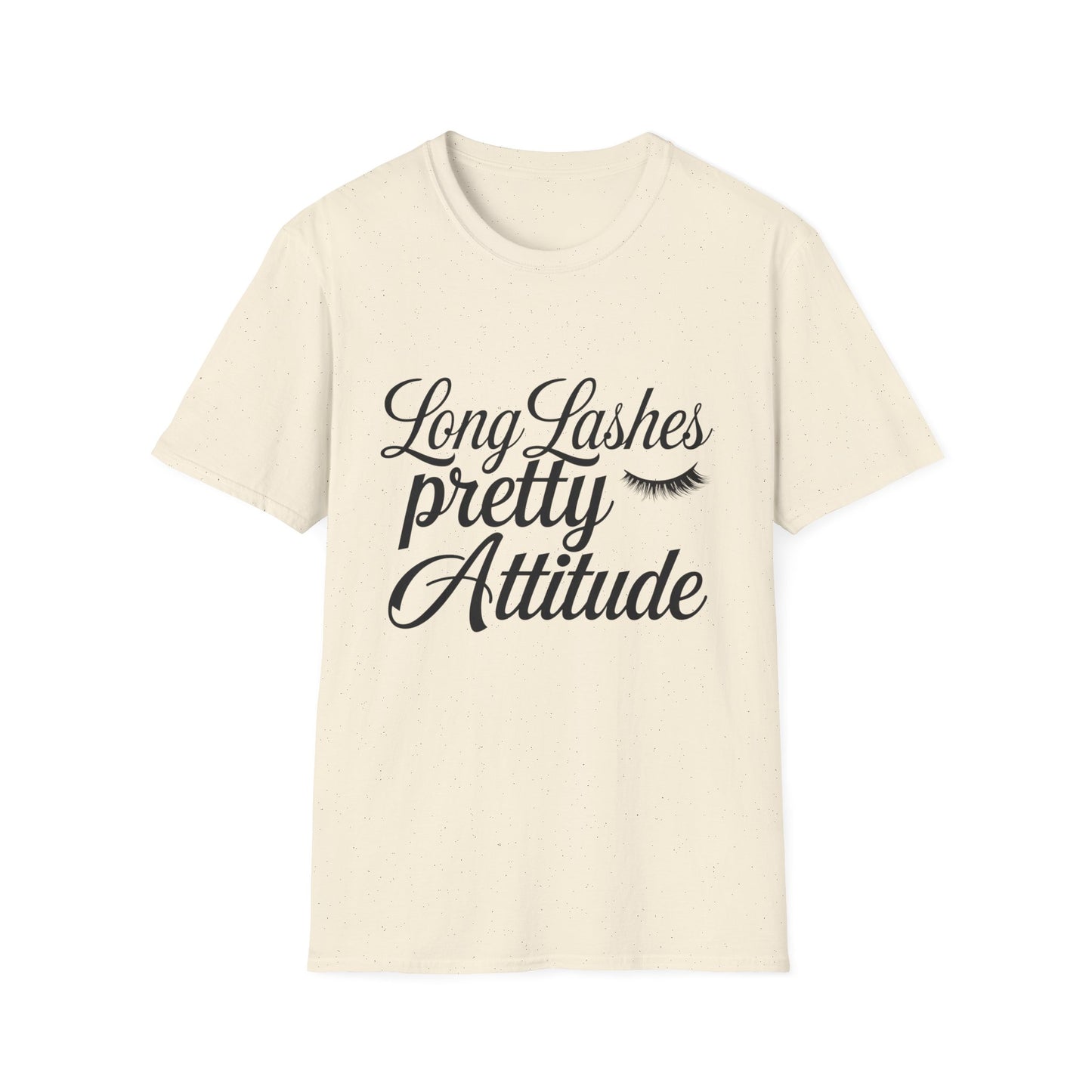 Long Lashes Pretty Attitude T-Shirt | Chic Makeup Lover Tee | Fierce & Fabulous Women's Beauty Statement Top