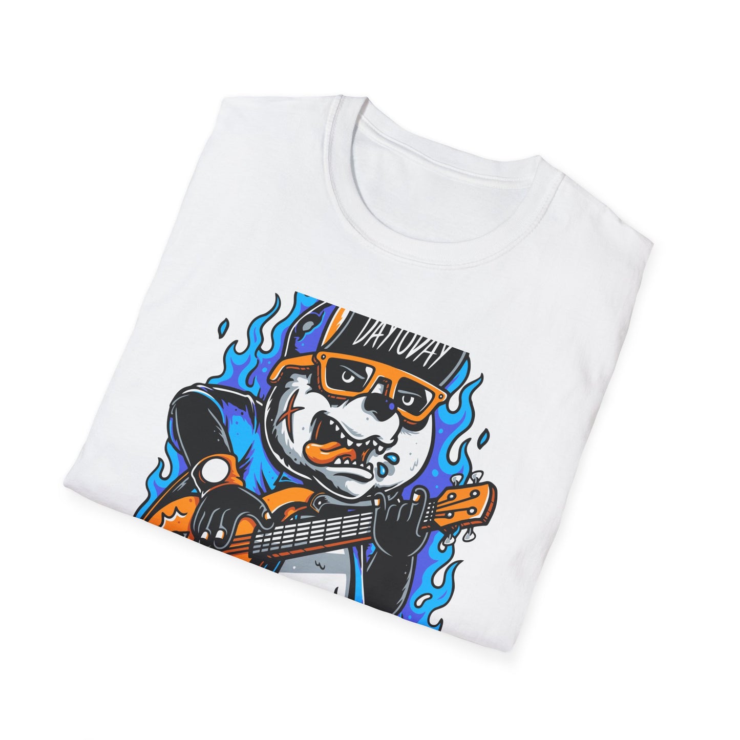 Epic Punk Rock Panda Guitar T-Shirt - Cool Musician Graphic Tee for Men & Women | Vibrant Streetwear Top