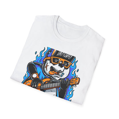 Epic Punk Rock Panda Guitar T-Shirt - Cool Musician Graphic Tee for Men & Women | Vibrant Streetwear Top