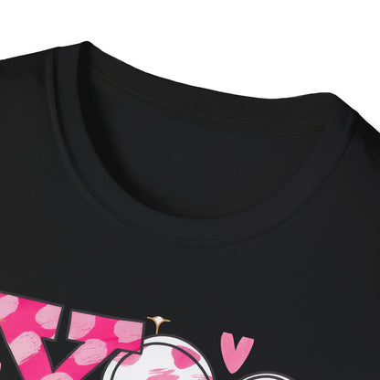 Sparkling XOXO Love Hearts T-Shirt | Chic Pink Polka Dot & Brushstroke Tee | Perfect Valentine's Day & Everyday Wear
