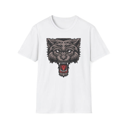 Unleash Your Inner Beast: Fierce Snarling Alpha Wolf T-Shirt - Dominant Wildlife Graphic Tee for Men