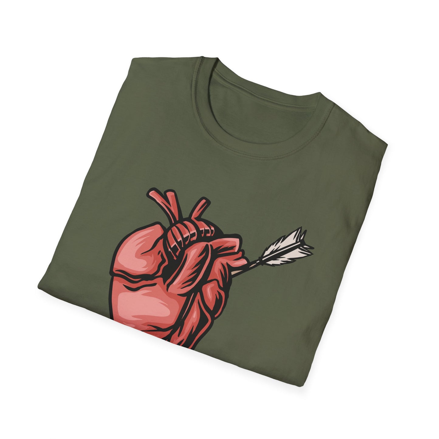 Bold Anatomical Heart & Arrow Pierced T-Shirt | Unique Love & Vulnerability Tee | Edgy Valentine Gift