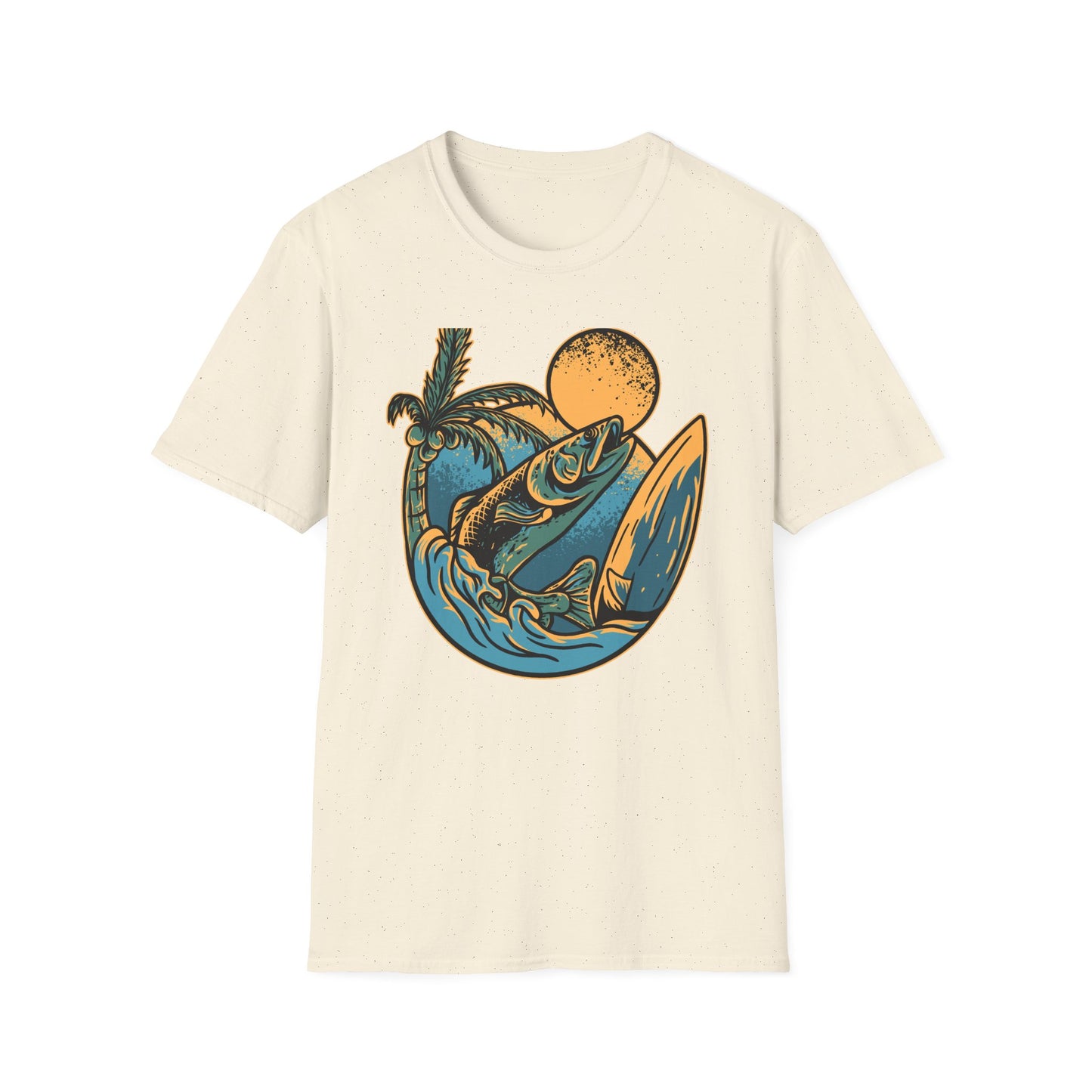 Epic Jumping Fish T-Shirt - Vintage Tropical Ocean Surf & Fishing Tee for Beach Lovers & Anglers - Cool Summer Apparel