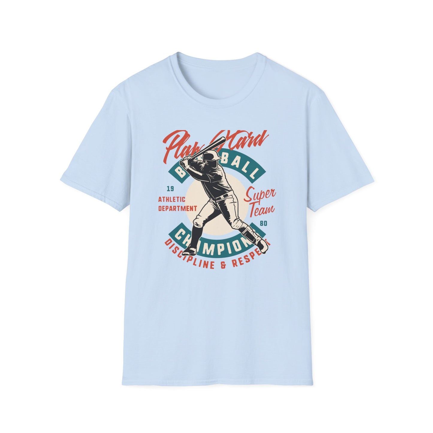 Classic Baseball Play Hard Champion T-Shirt | Vintage Athletic Department Super Team Tee | Dynamic Sports Fan Gift