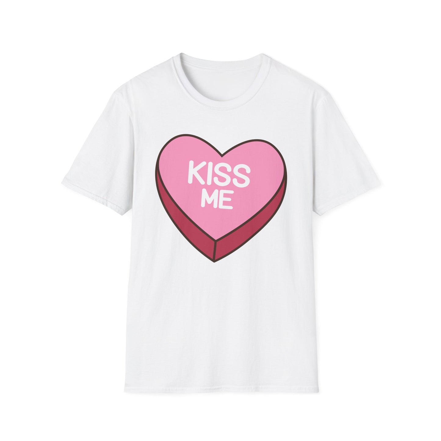 Adorable "Kiss Me" Conversation Heart T-Shirt | Sweet Valentine's Day Tee | Cute Romantic Candy Design Gift