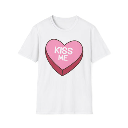 Adorable "Kiss Me" Conversation Heart T-Shirt | Sweet Valentine's Day Tee | Cute Romantic Candy Design Gift