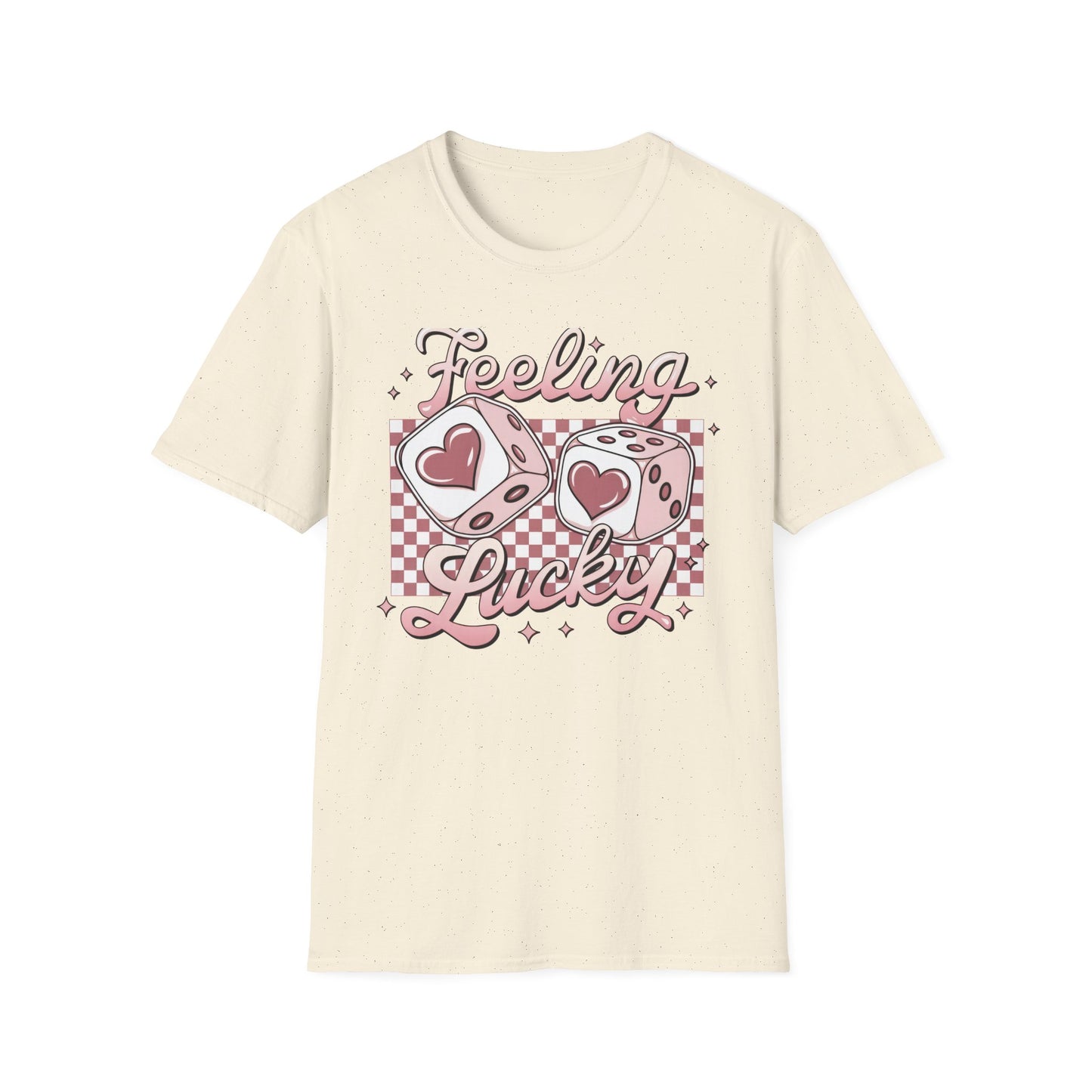 Sweet Feeling Lucky Dice & Hearts T-Shirt - Trendy Kawaii Love Charm Tee for Women & Teens