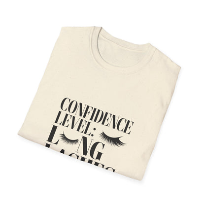 Chic Confident Long Lashes T-Shirt for Women | Empowering Beauty & Eyelash Lover Tee | Glamorous Lash Tech Gift