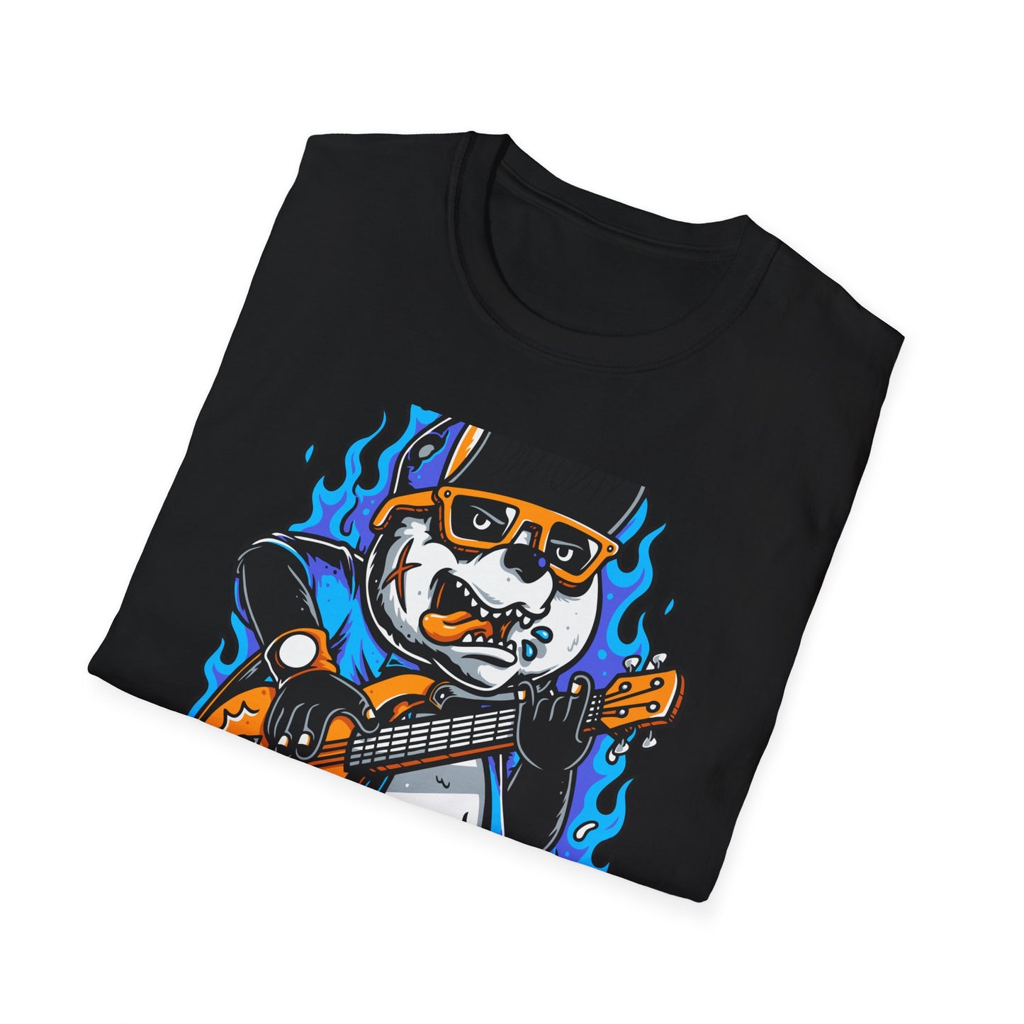 Epic Punk Rock Panda Guitar T-Shirt - Cool Musician Graphic Tee for Men & Women | Vibrant Streetwear Top