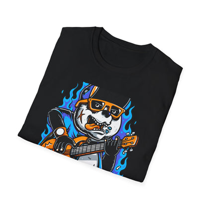 Epic Punk Rock Panda Guitar T-Shirt - Cool Musician Graphic Tee for Men & Women | Vibrant Streetwear Top