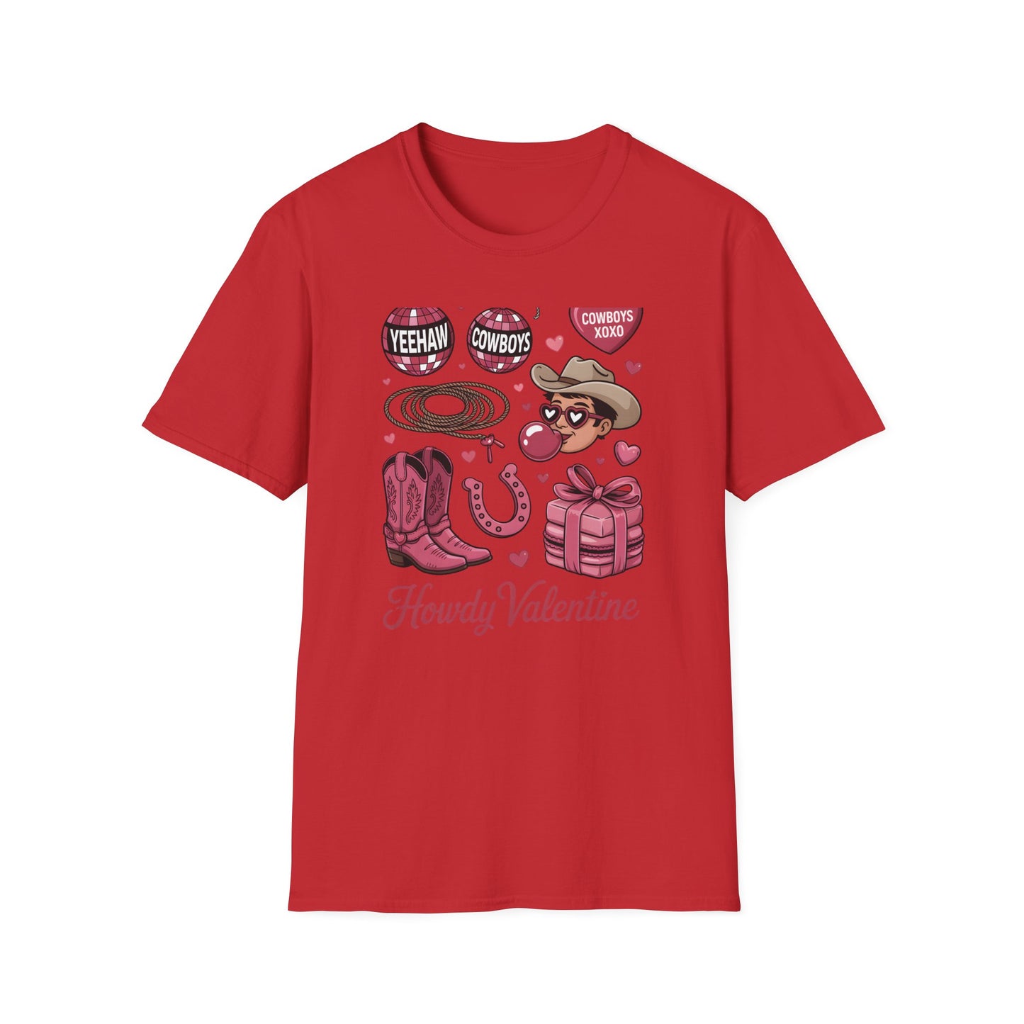 Howdy Valentine Cowboy T-Shirt | Sweet Western Love & YEEHAW Disco Heart Tee for Her | Unique Valentine's Day Gift