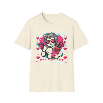 Hilarious 'Love Is Overrated Pass The Snacks' T-Shirt - Anti-Valentine's Day Cupid & Fries Tee. Perfect for Singles & Snack Lovers!