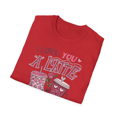 Adorable "I Love You A Latte" T-shirt | Sweet Coffee Pun Valentine's Gift for Couples & Lovers