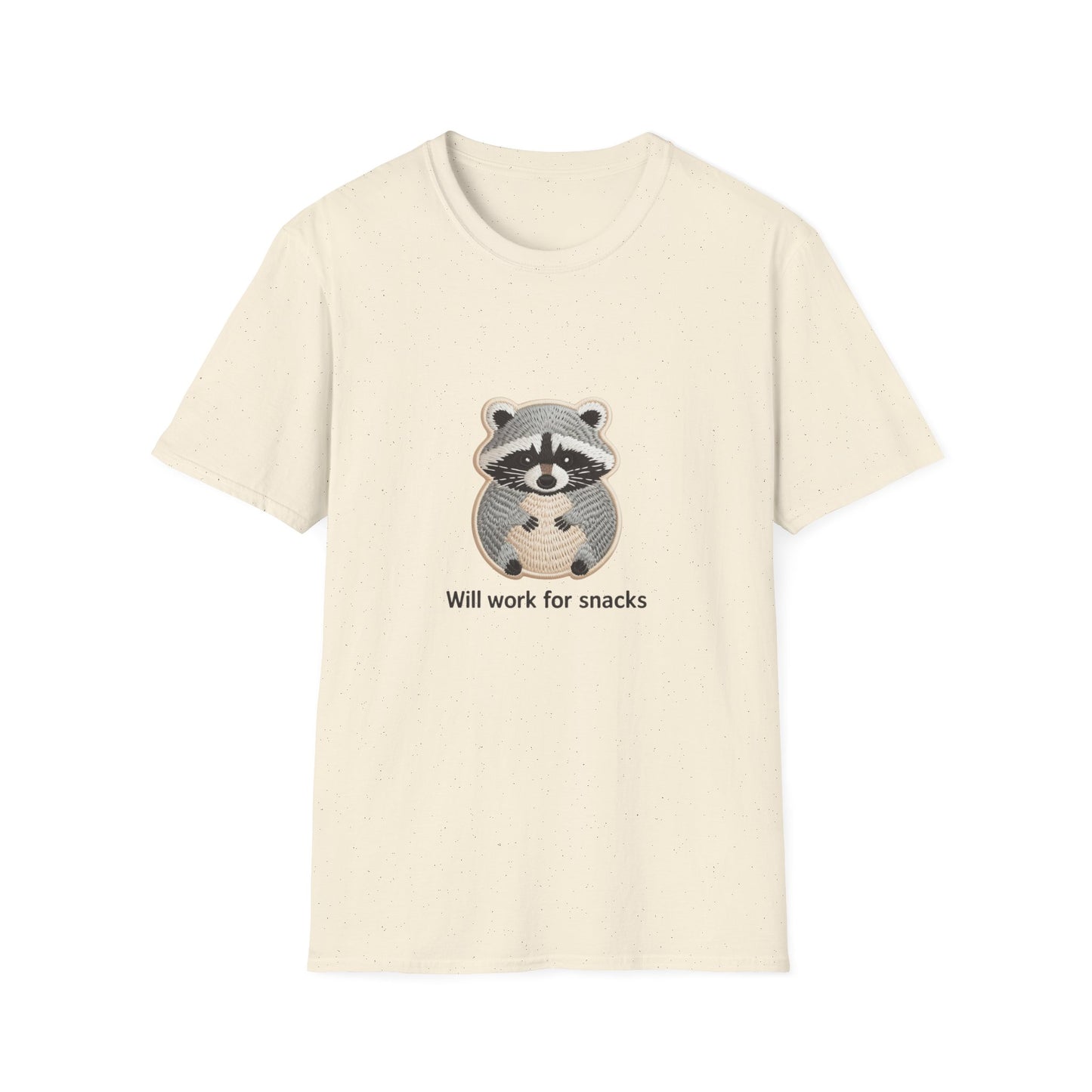 Hilarious "Will Work For Snacks" Raccoon T-Shirt | Adorable Animal Lover & Foodie Gift Tee | Cute & Comfy