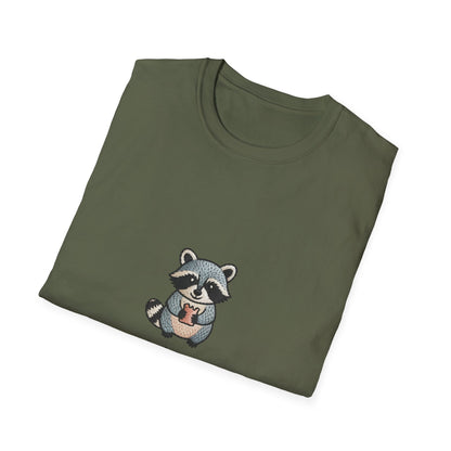 Adorable Snack Dependent Raccoon T-Shirt | Funny Foodie Animal Tee | Cute & Comfy Graphic Top for Snack Lovers