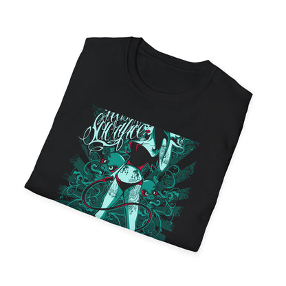 Bold 'Feast of Sacrifice' T-Shirt - Edgy Pin-Up Girl, Flaming Skulls & Tattoo Art for Goth & Alternative Style