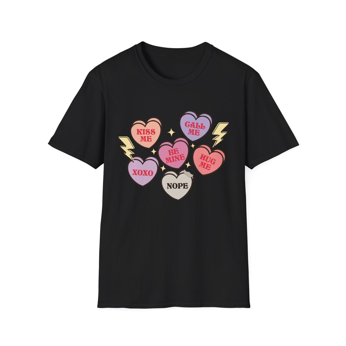 Cute & Sarcastic Retro Conversation Hearts T-Shirt | Funny Valentine's Day 'Nope' Candy Tee Gift