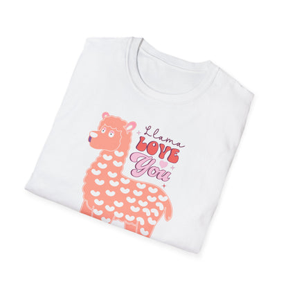 Sweet Llama Love You T-Shirt - Adorable Pink Llama Tee with Hearts & Stars - Perfect Valentine's Day Gift