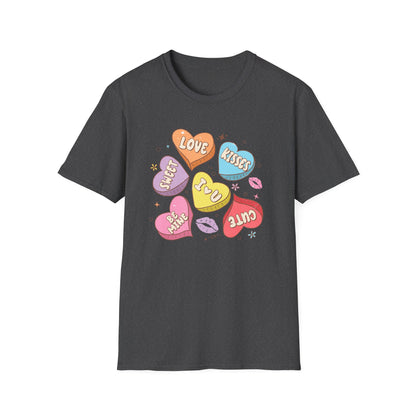 Sweet Retro Conversation Hearts T-Shirt - Adorable Valentine's Day Love Gift Tee for Her