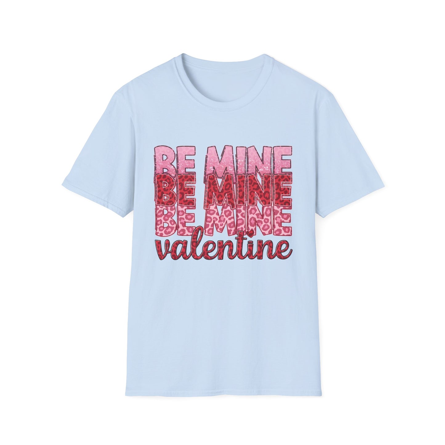 Adorable Be Mine Valentine T-Shirt | Trendy Pink & Red Leopard Print Tee for Her | Sweet V-Day Gift