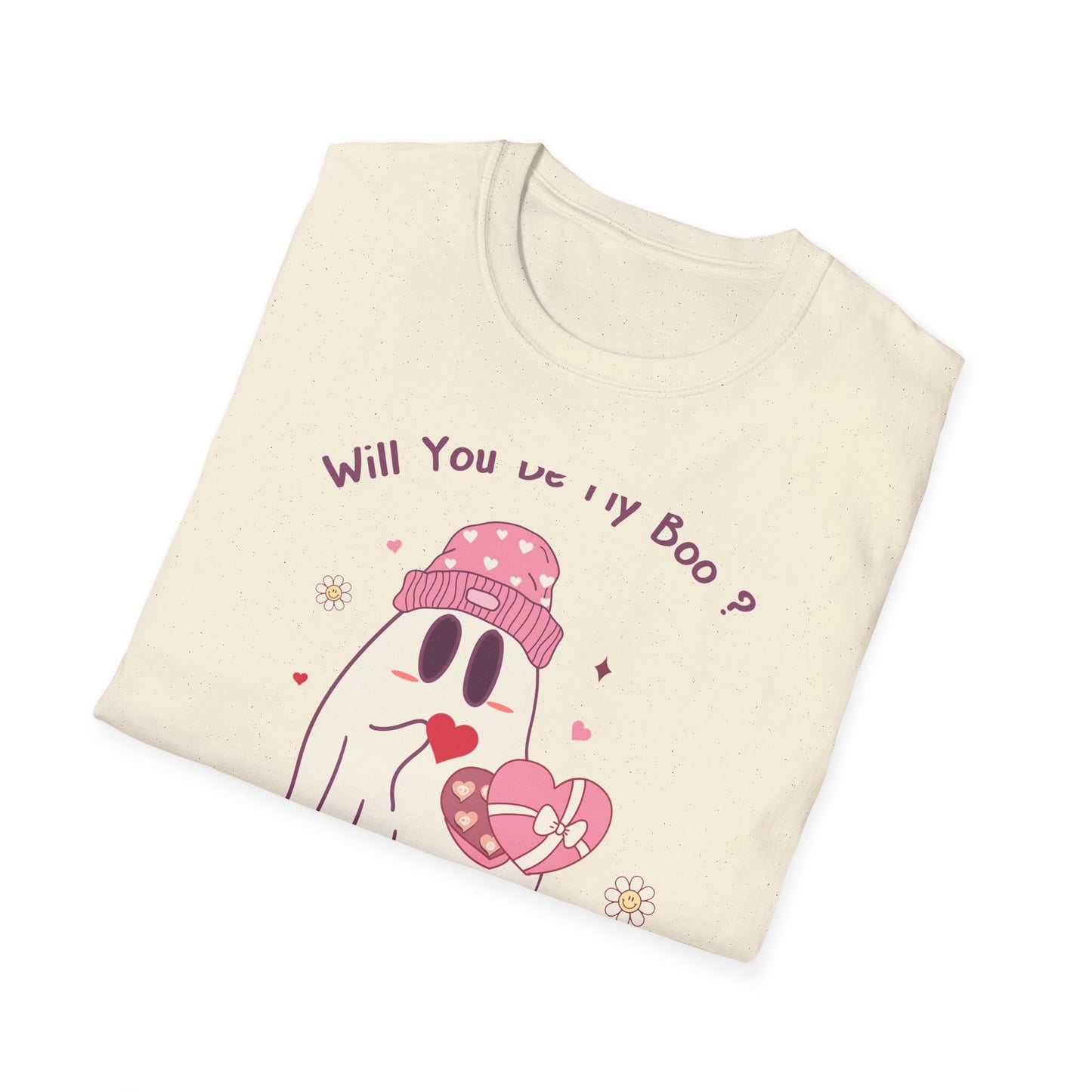 Adorable 'Will You Be My Boo' Ghost T-Shirt - Sweet Valentine's Day Proposal Tee - Cute Romantic Gift Apparel