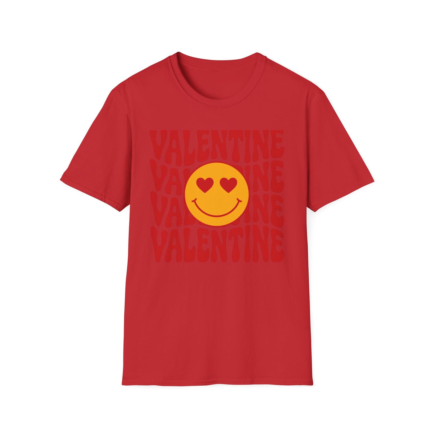 Groovy Valentine's Day Smiley Face T-Shirt | Heart Eyes Retro Love Tee | Cute & Trendy Gift for Her & Him | Unique V-Day Apparel