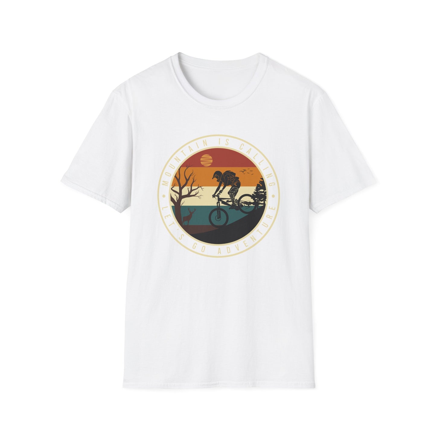 Epic Mountain Is Calling Adventure T-Shirt - Retro Mountain Biking & Nature Tee for Outdoor Enthusiasts