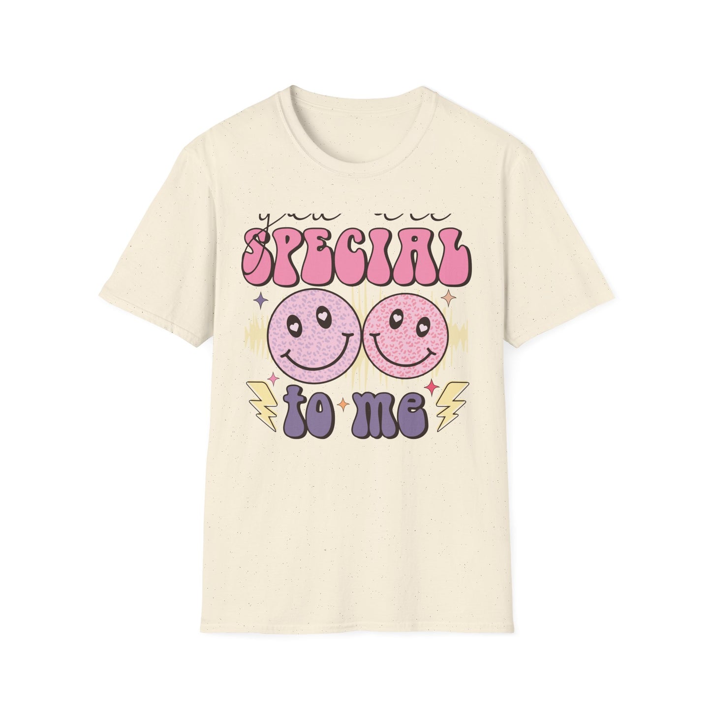Groovy 'You Are Special To Me' T-Shirt | Retro Smiley Heart Eyes Tee | Unique Appreciation Gift for Loved Ones