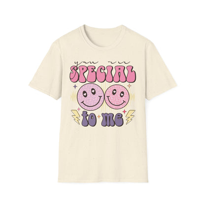 Groovy 'You Are Special To Me' T-Shirt | Retro Smiley Heart Eyes Tee | Unique Appreciation Gift for Loved Ones