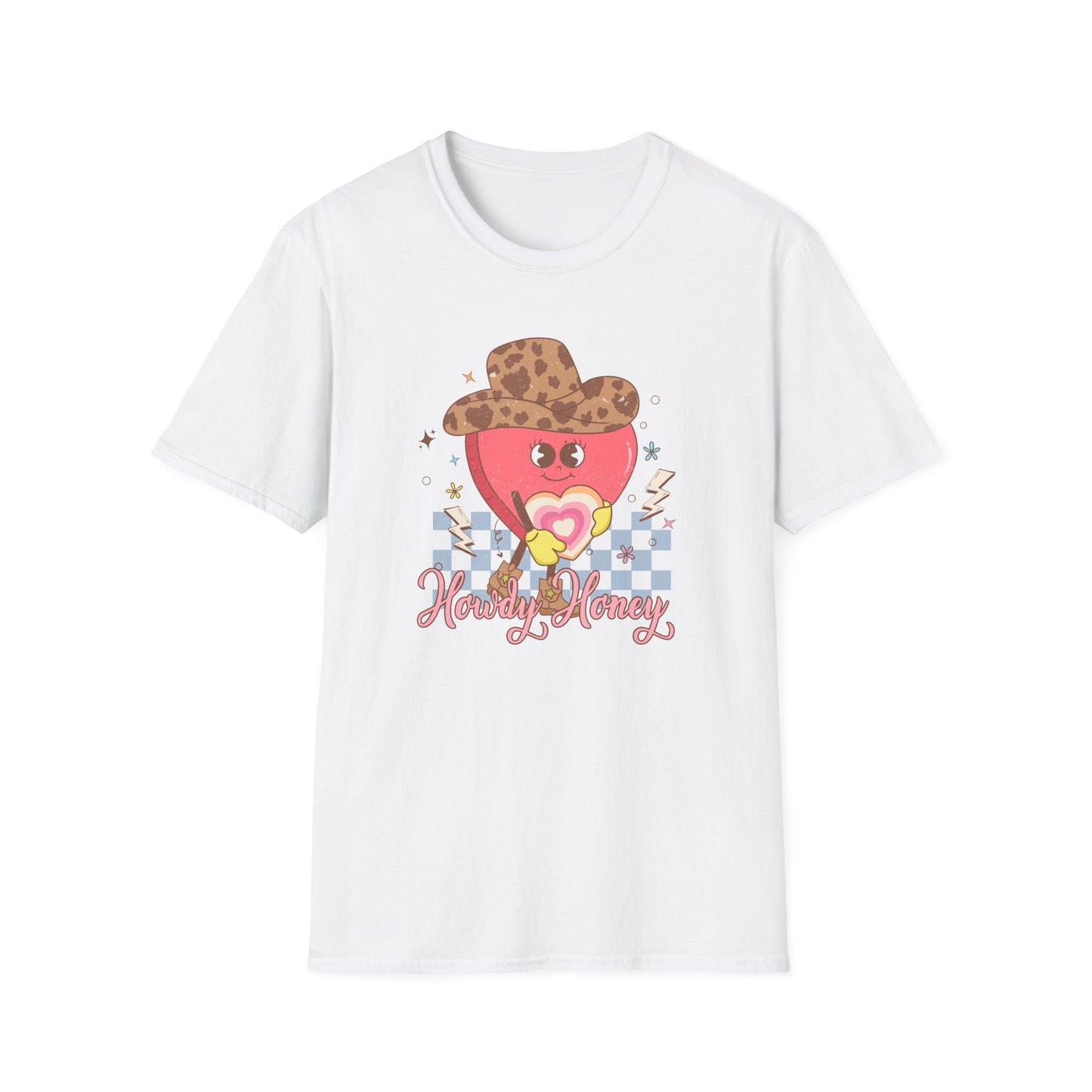Groovy Cowgirl Heart "Howdy Honey" T-Shirt | Adorable Retro Western Sweetheart Tee for Women, Trendy Country Style