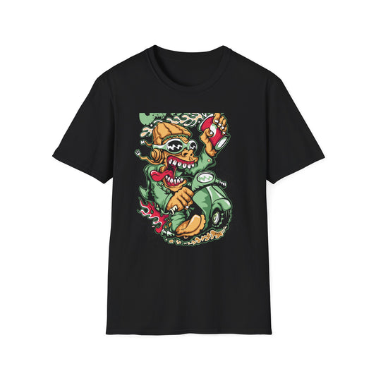 Rad Go Scoot Monster Rider T-Shirt - Unique Urban Cartoon Scooter Streetwear Tee
