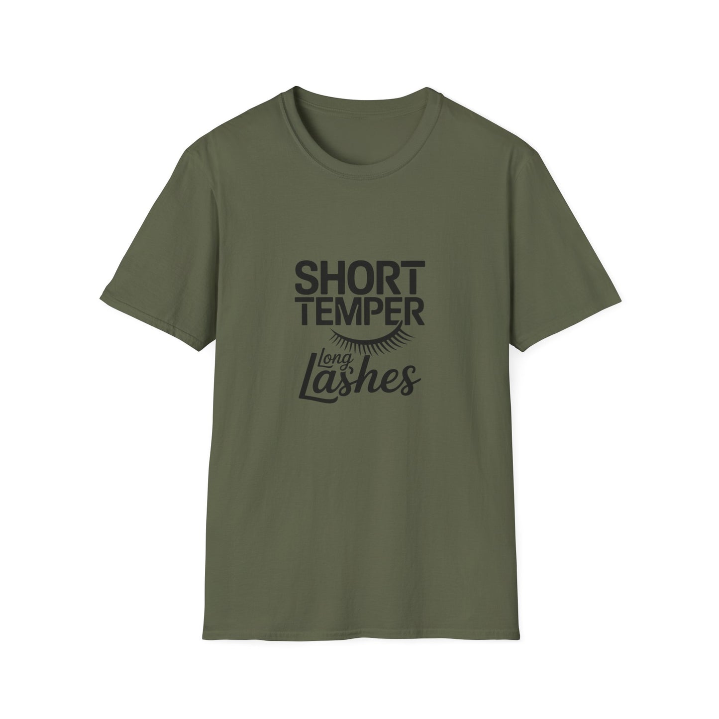 Sassy "Short Temper Long Lashes" T-Shirt for Women | Funny Attitude & Beauty Graphic Tee | Trendy Must-Have Gift
