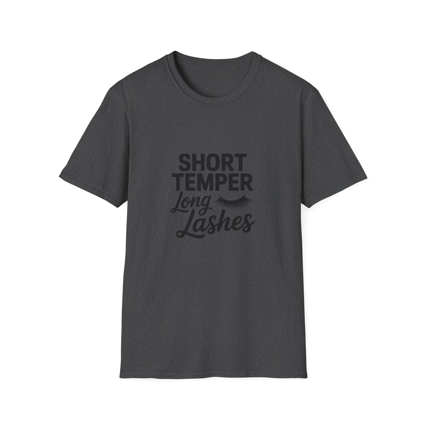 Fierce Short Temper Long Lashes T-Shirt | Sassy Women's Funny Beauty Quote Tee | Perfect Gift for Her, Trendy Attitude Top