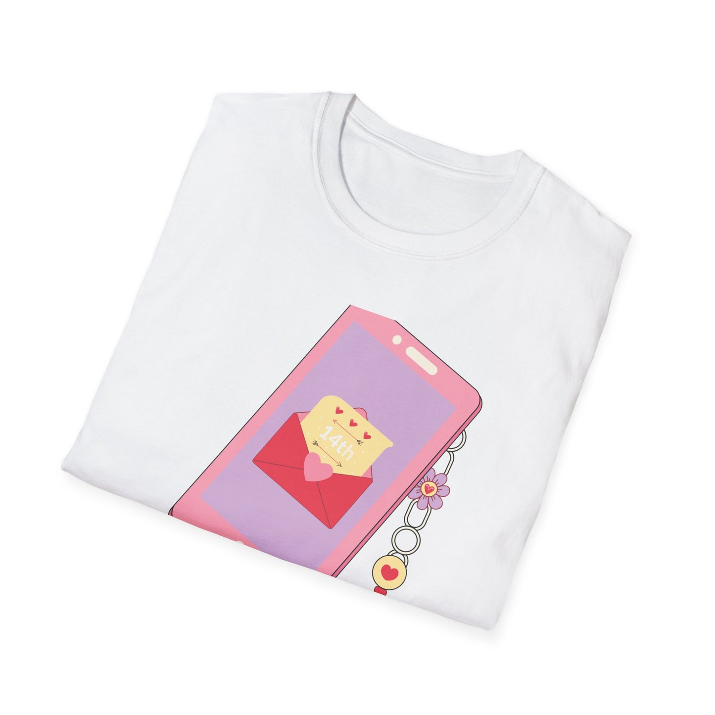 Sweet 'Call Me' Valentine's Day T-Shirt | Retro Love Letter Phone Tee | Adorable Romantic Gift for Her & Him
